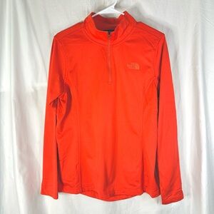 The North Face Woman’s Reddish/Orange Quarter-Zip Performance Top — Size Large